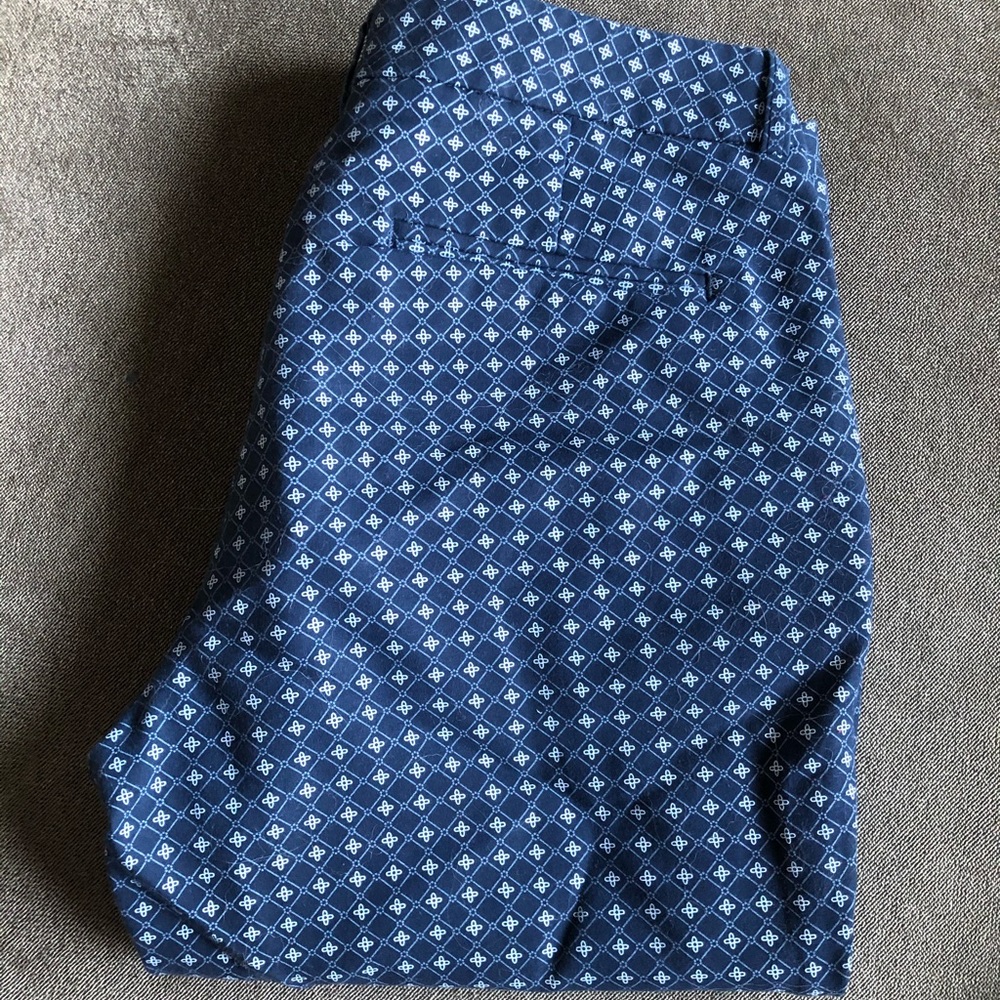 Blue and white checked pants